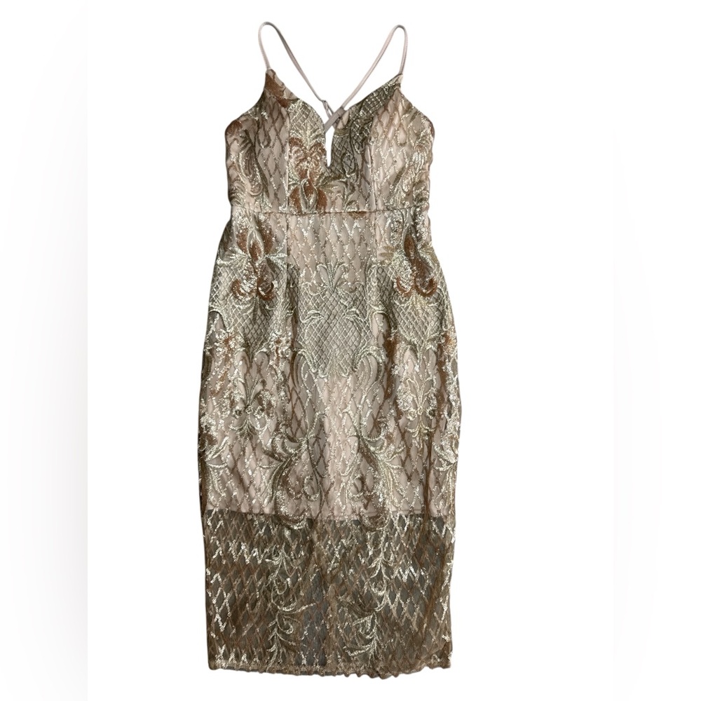 Golden Sequin Indikah Formal Dress